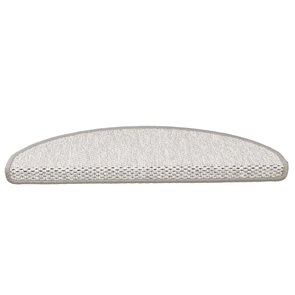 Tappeti Adesivi Scale Aspetto Sisal 30 pz 65x21x4 cm Platino