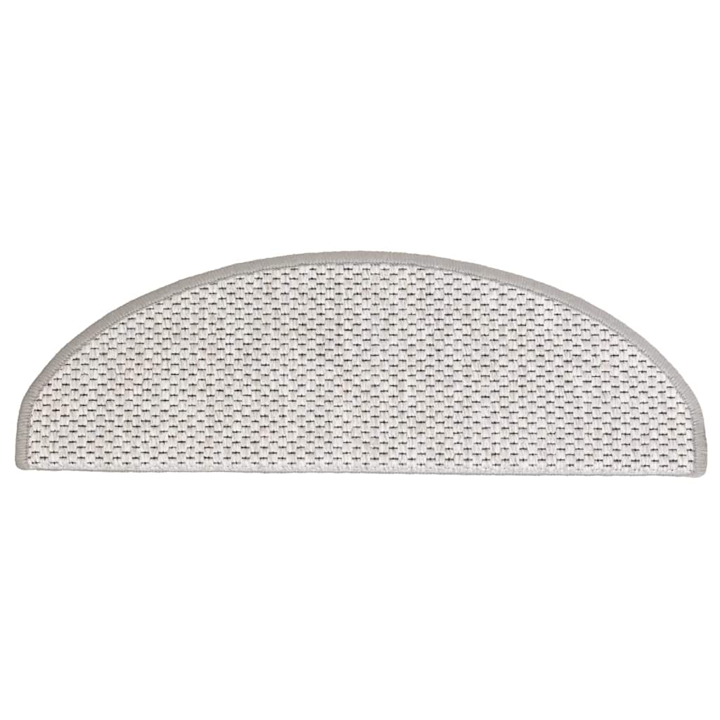 Tappeti Adesivi Scale Aspetto Sisal 30 pz 65x21x4 cm Platino