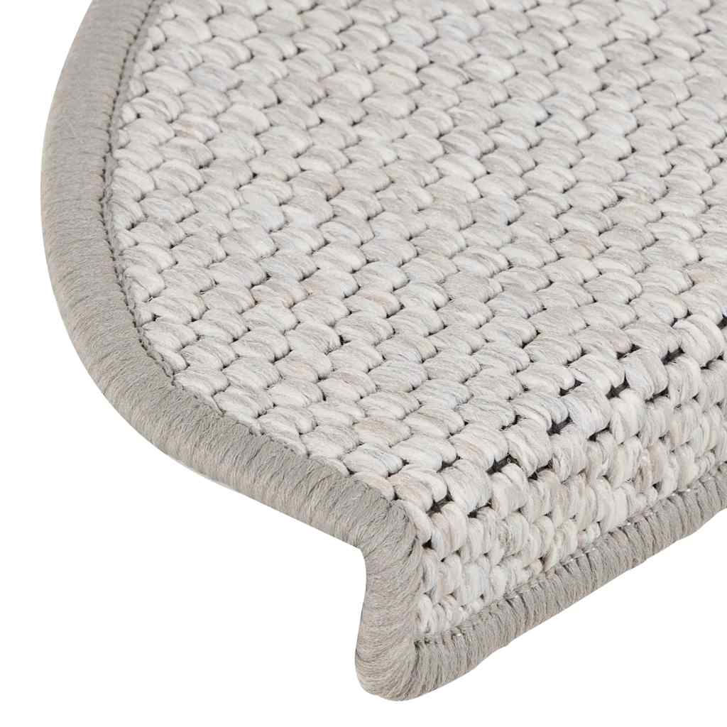 Tappeti Adesivi Scale Aspetto Sisal 30 pz 65x21x4 cm Platino