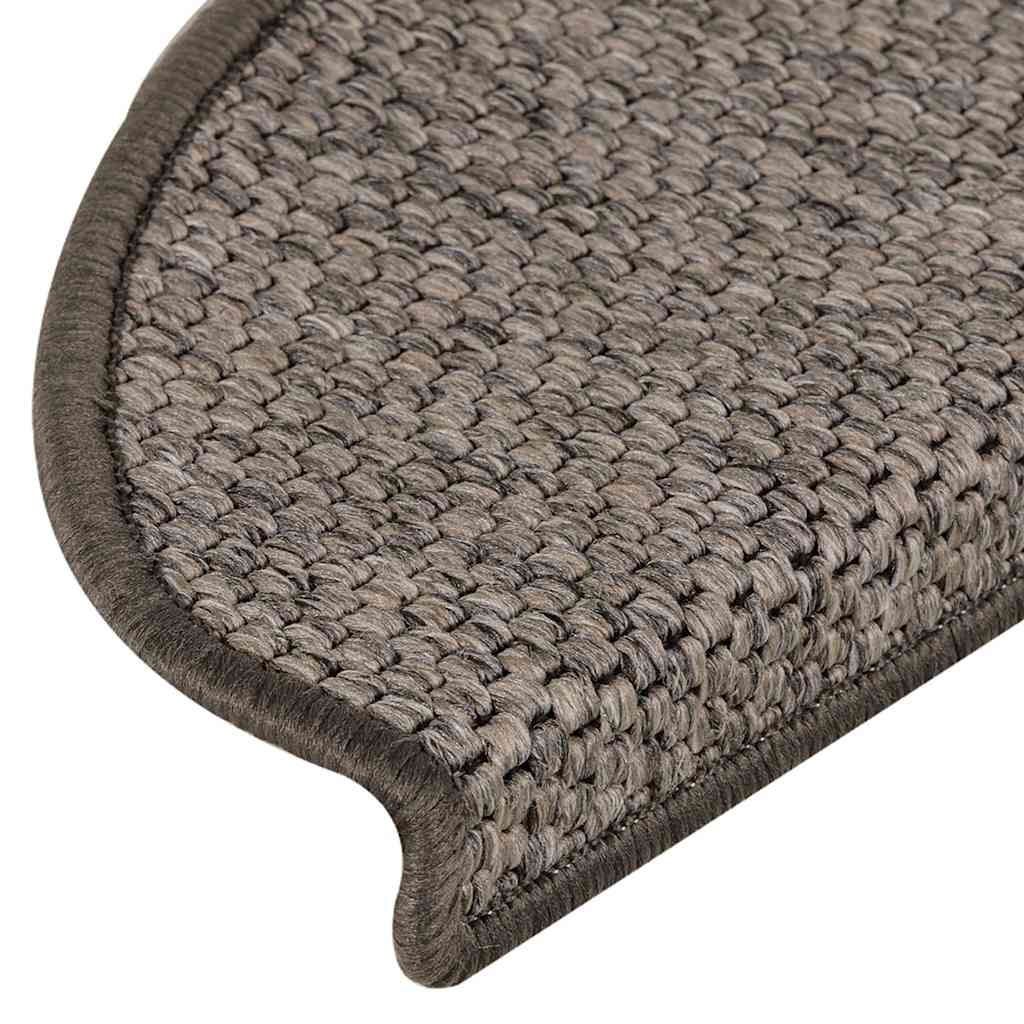 Tappeti Adesivi per Scale Sisal 30pz 65x21x4cm Grigio e Beige
