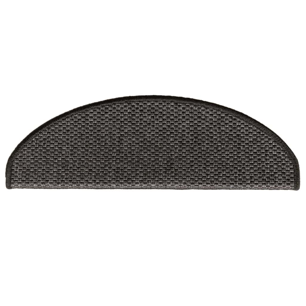 Tappeti Adesivi Scale Aspetto Sisal 30 pz 65x21x4 cm Antracite