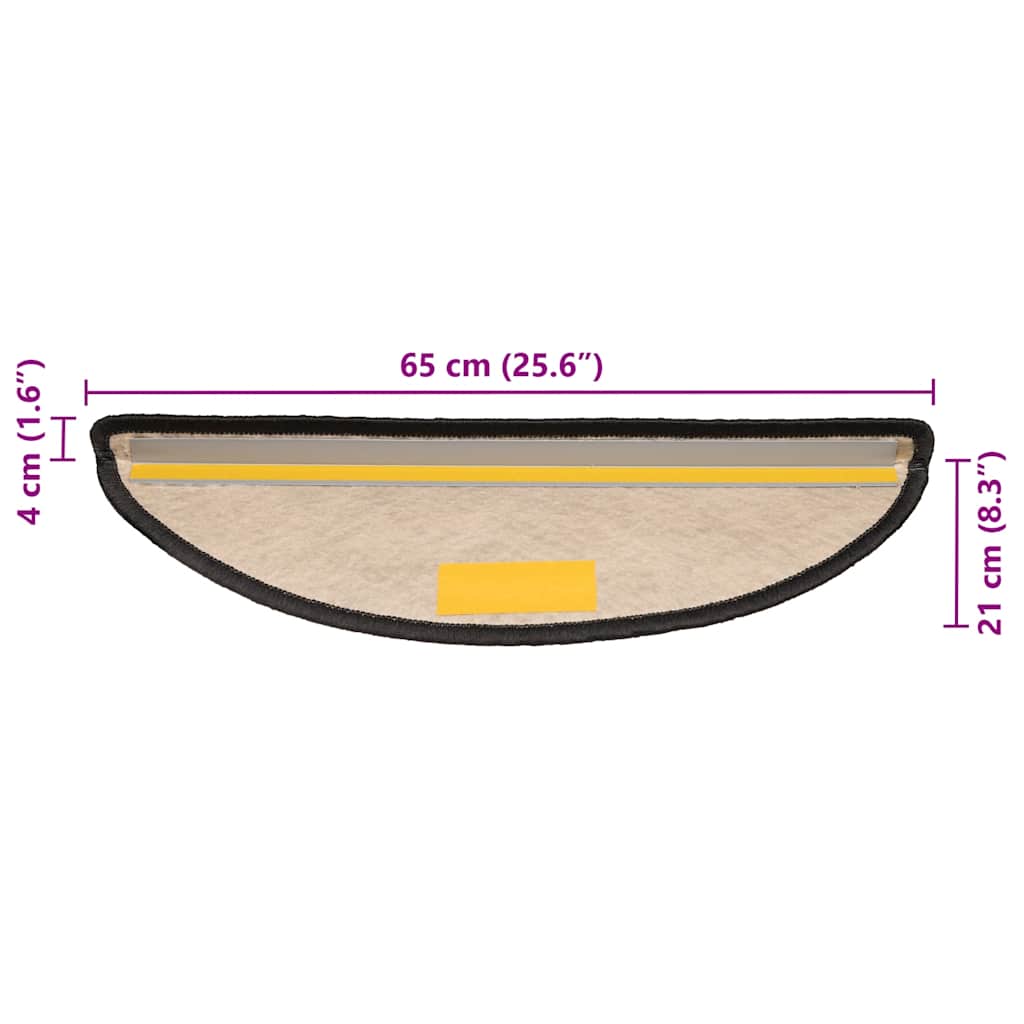 Tappeti Adesivi Scale Aspetto Sisal 30 pz 65x21x4 cm Antracite
