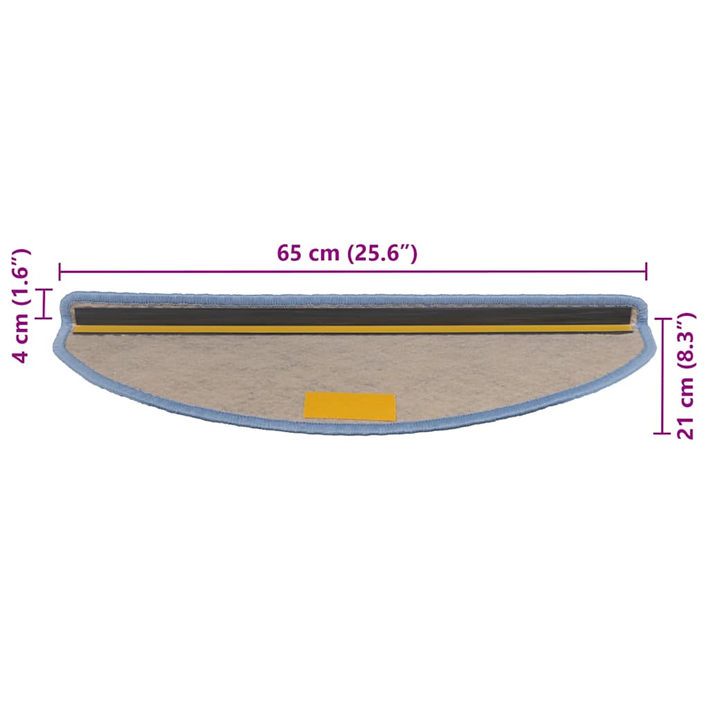 Tappeti Autoadesivi per Scale Aspetto Sisal 30pz 65x21x4 cm Blu