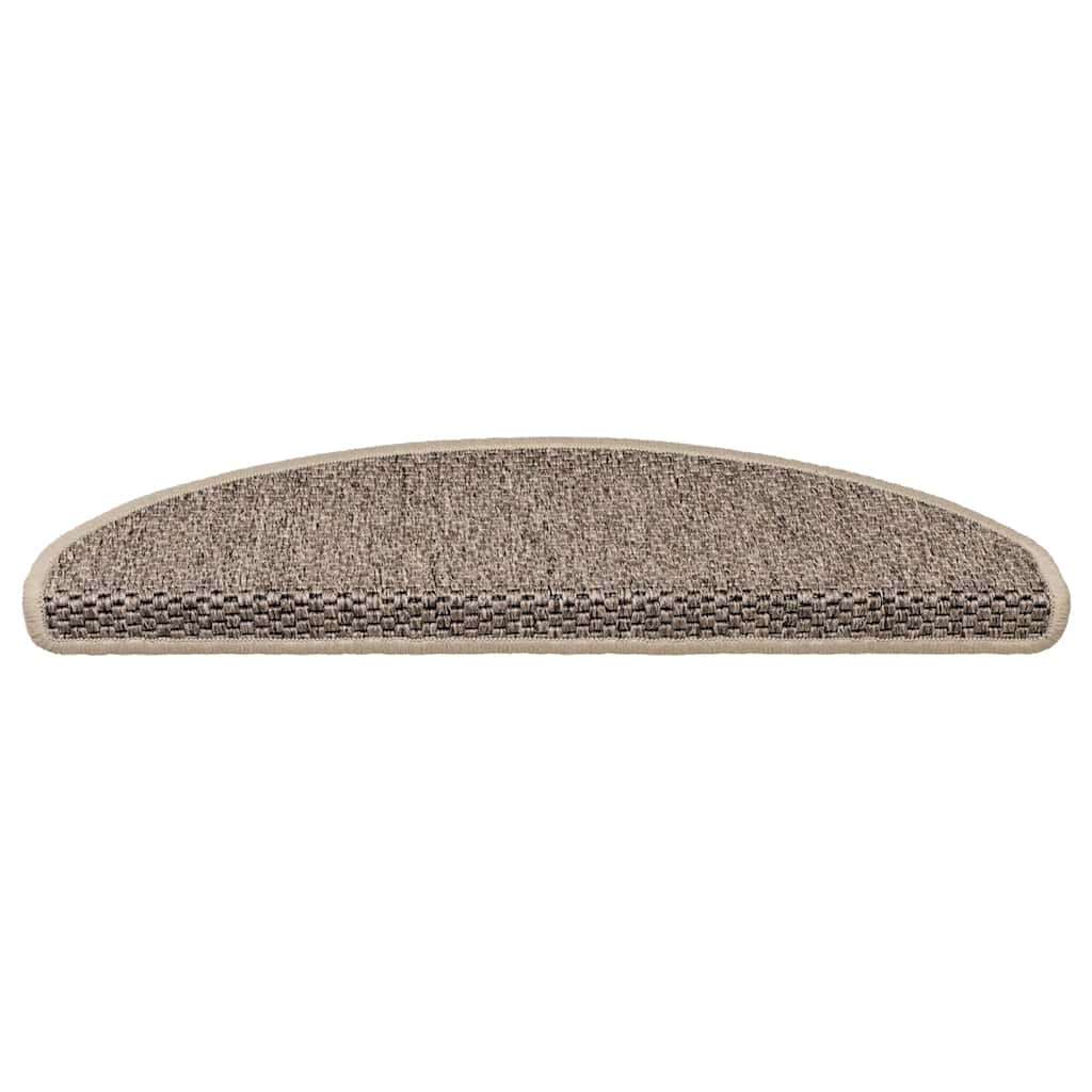Tappeti Adesivi Scale Aspetto Sisal 30 pz 65x21x4cm Beige Scuro