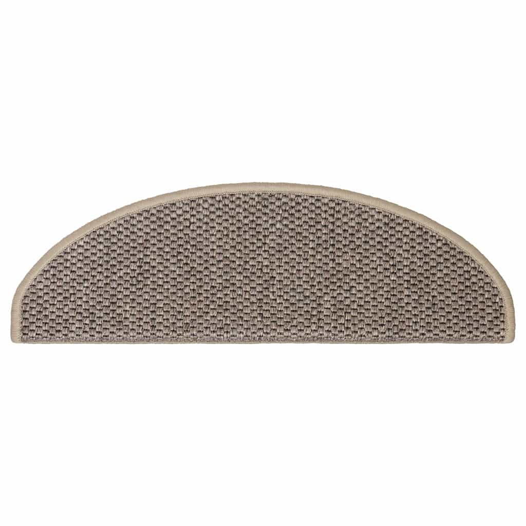Tappeti Adesivi Scale Aspetto Sisal 30 pz 65x21x4cm Beige Scuro