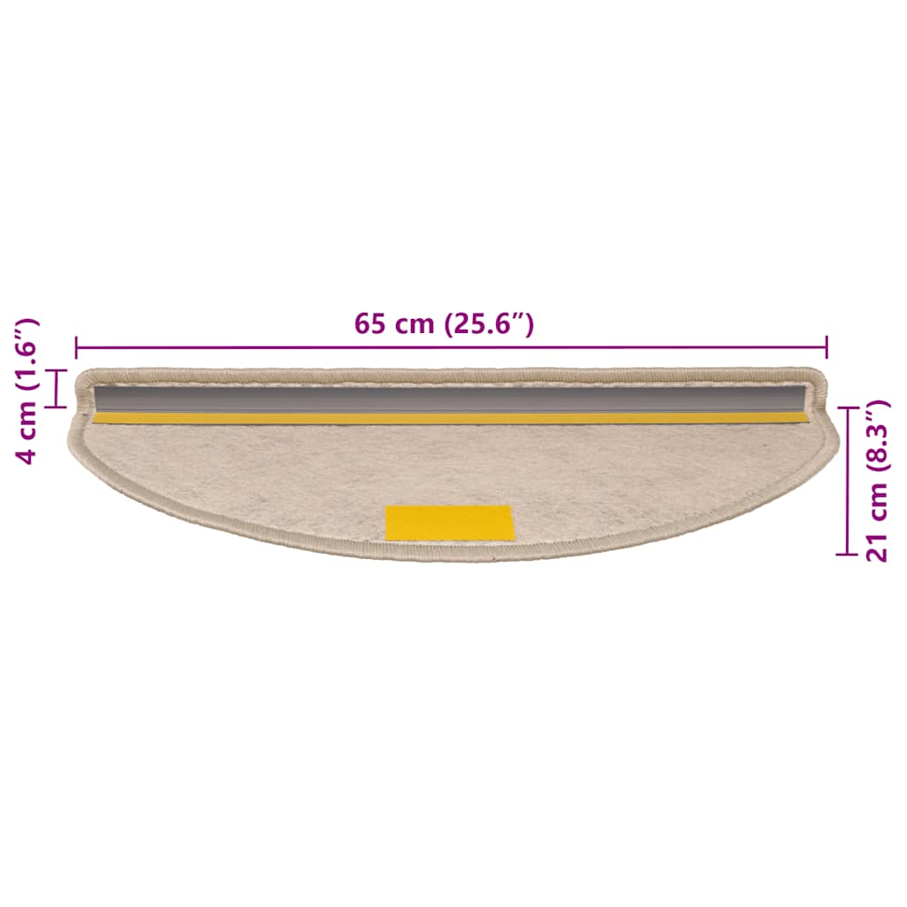 Tappeti Adesivi Scale Aspetto Sisal 30 pz 65x21x4cm Beige Scuro