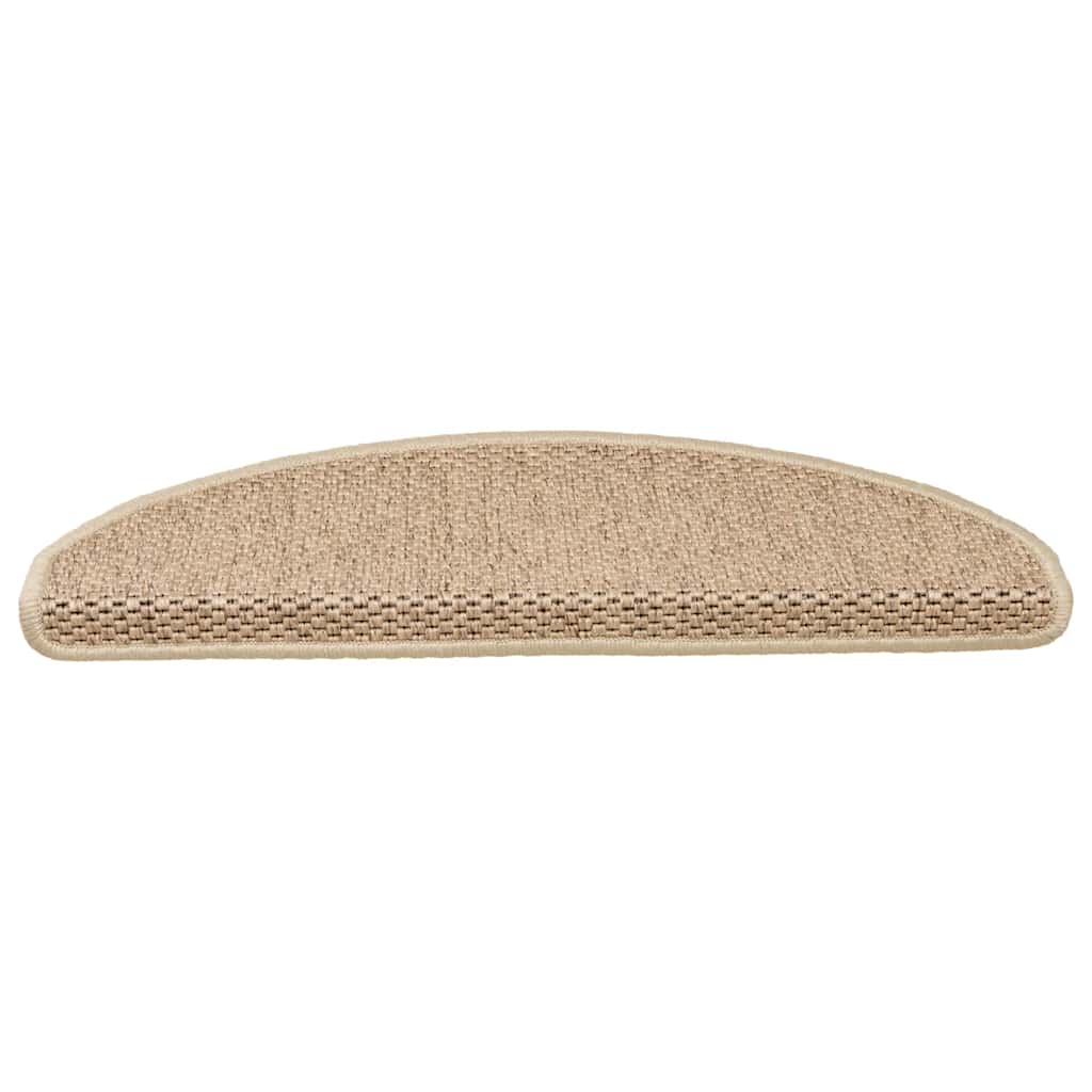 Tappeti Autoadesivi Scale Aspetto Sisal 30 pz 65x21x4 cm Sabbia