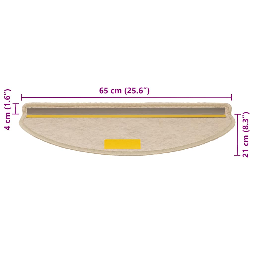 Tappeti Autoadesivi Scale Aspetto Sisal 30 pz 65x21x4 cm Sabbia