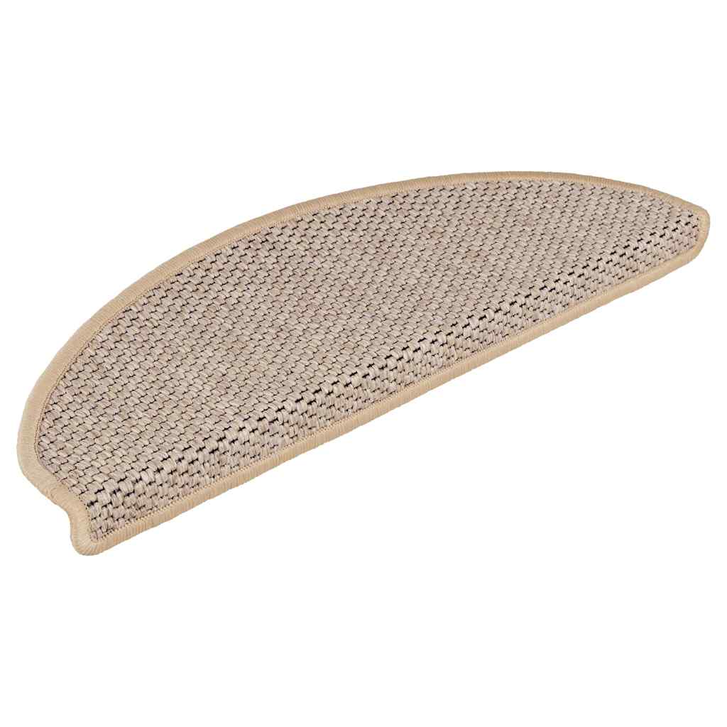 Tappeti Adesivi Scale Aspetto Sisal 30pz 65x21x4cm Beige Chiaro