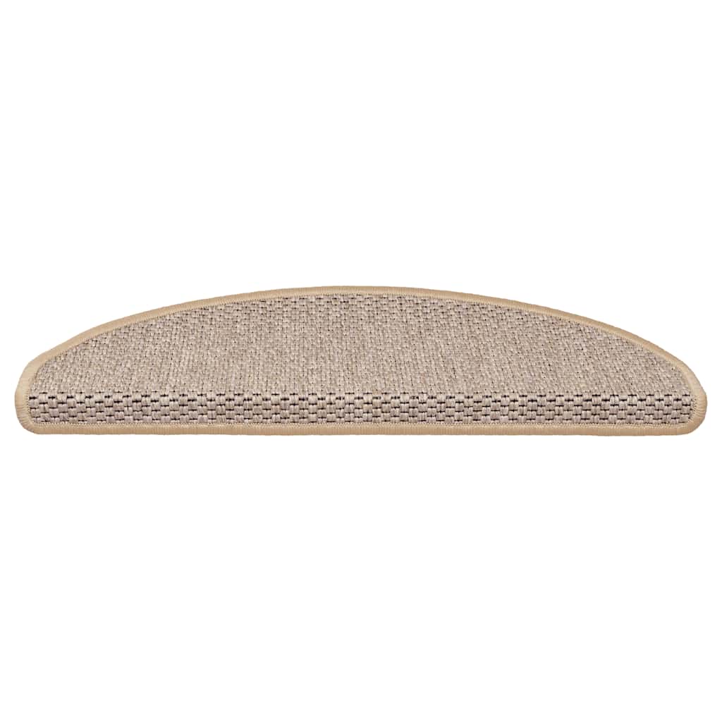 Tappeti Adesivi Scale Aspetto Sisal 30pz 65x21x4cm Beige Chiaro