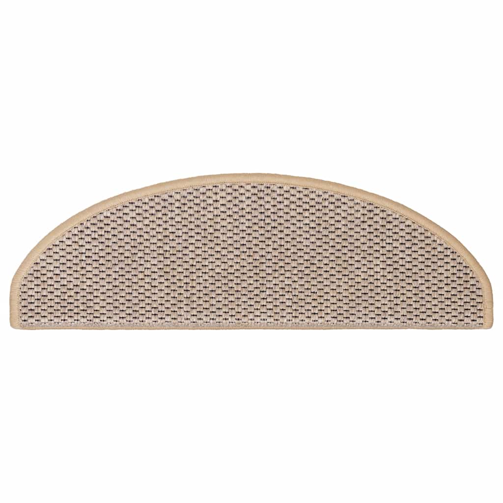 Tappeti Adesivi Scale Aspetto Sisal 30pz 65x21x4cm Beige Chiaro
