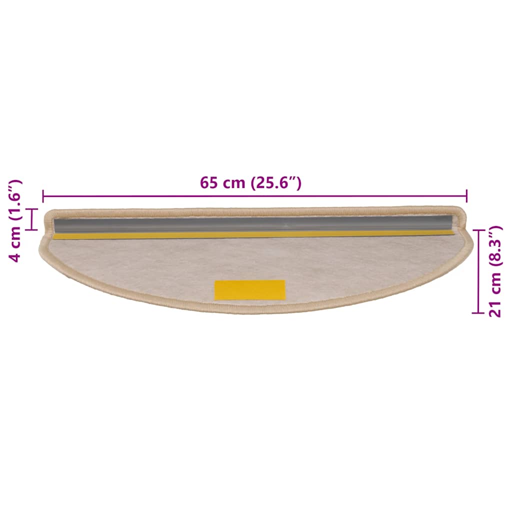 Tappeti Adesivi Scale Aspetto Sisal 30pz 65x21x4cm Beige Chiaro