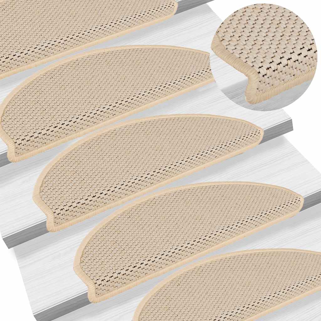 Tappeti Autoadesivi Scale Aspetto Sisal 30pz 65x21x4 cm Berbero