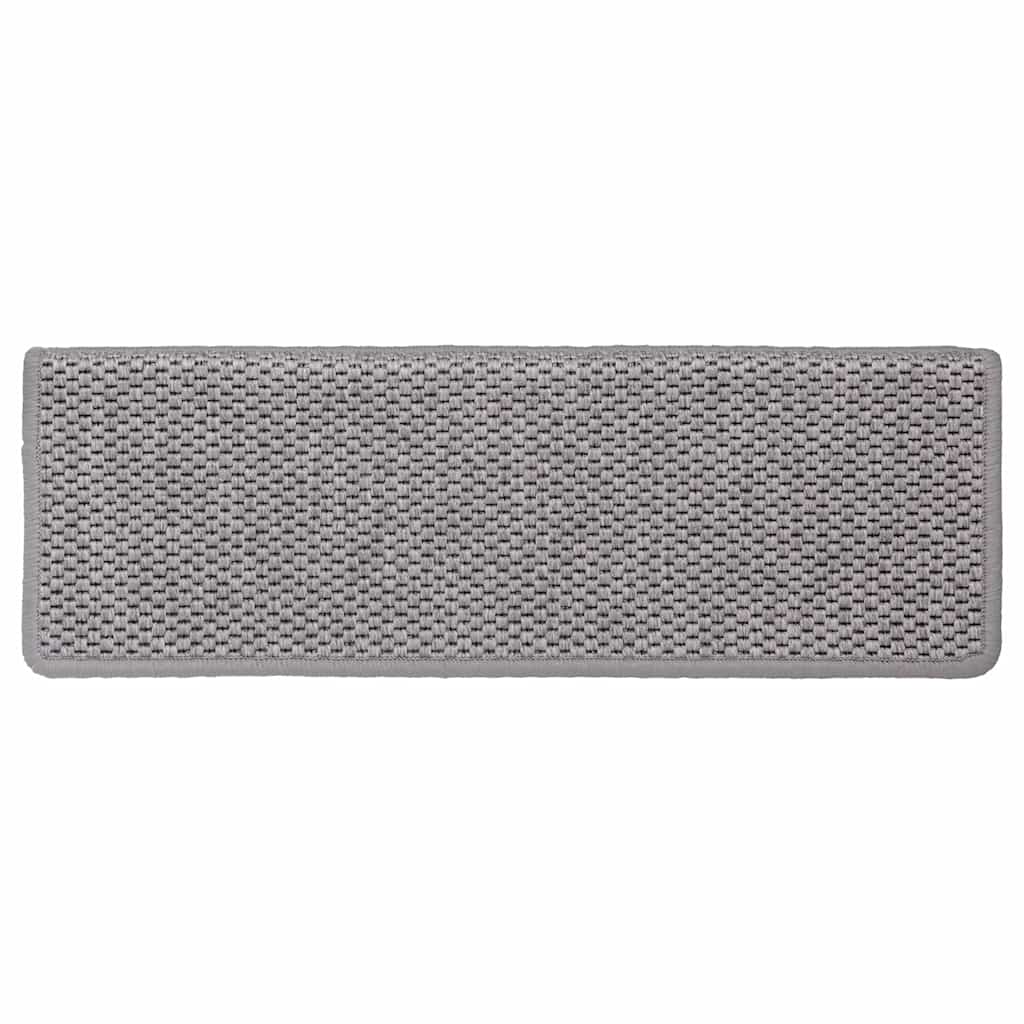 Tappeti Autoadesivi Scale Aspetto Sisal 30 pz 65x21x4cm Argento