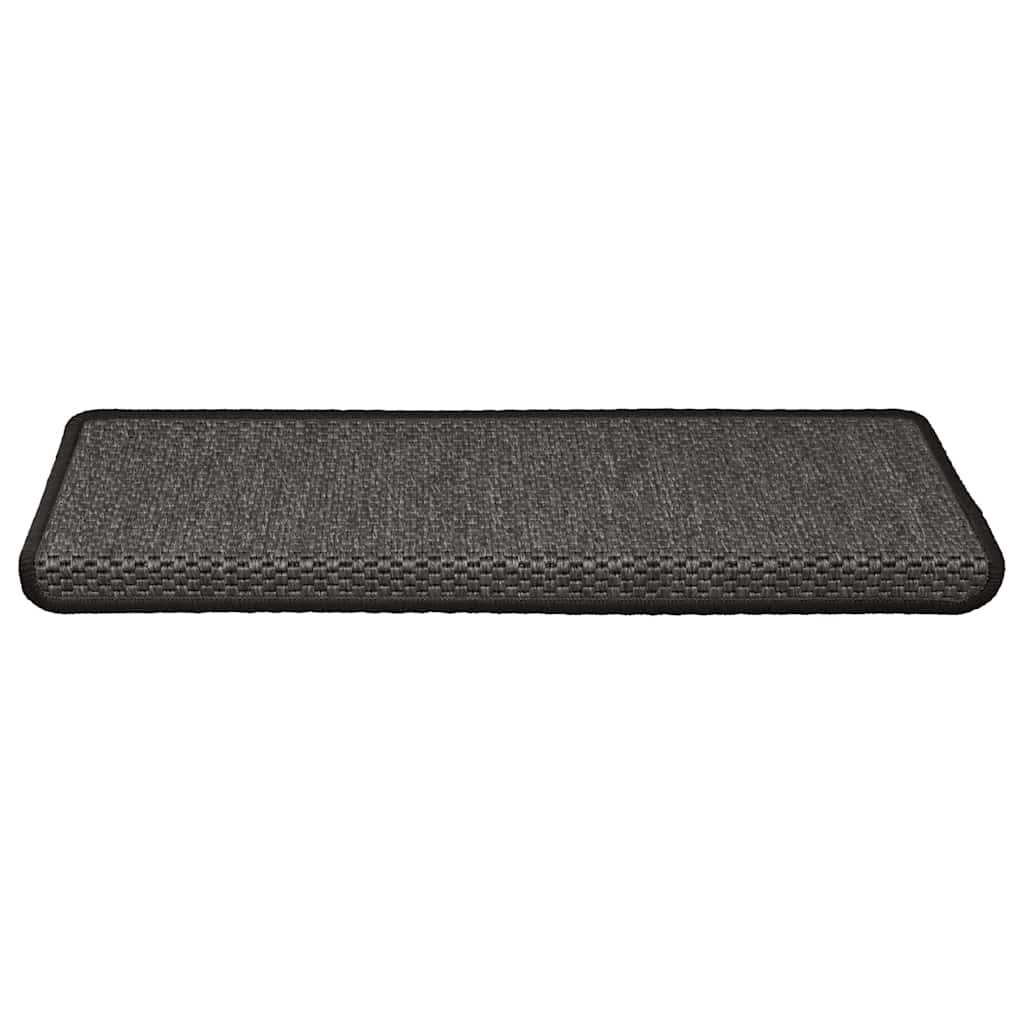 Tappeti Adesivi Scale Aspetto Sisal 30 pz 65x21x4 cm Antracite