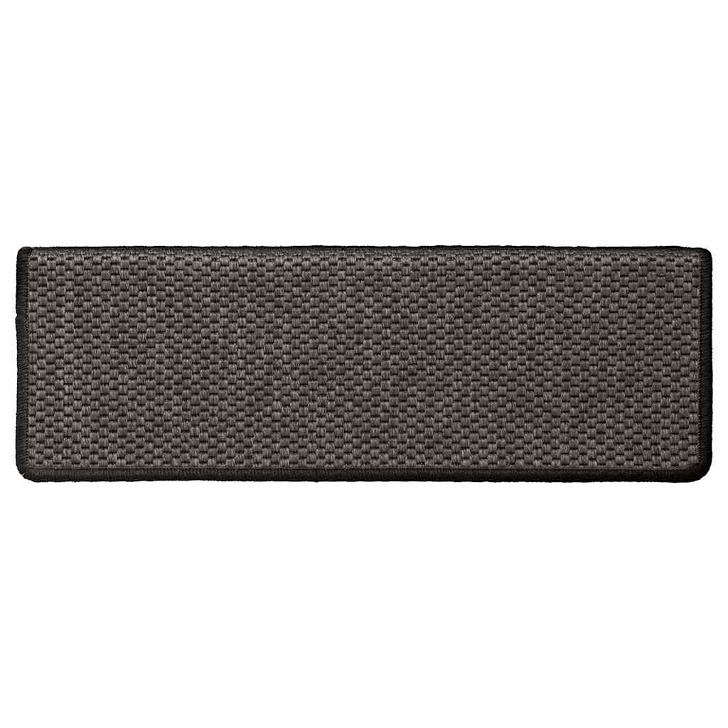 Tappeti Adesivi Scale Aspetto Sisal 30 pz 65x21x4 cm Antracite