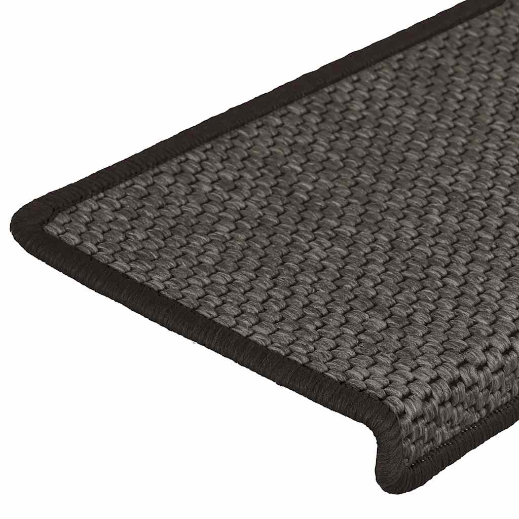 Tappeti Adesivi Scale Aspetto Sisal 30 pz 65x21x4 cm Antracite