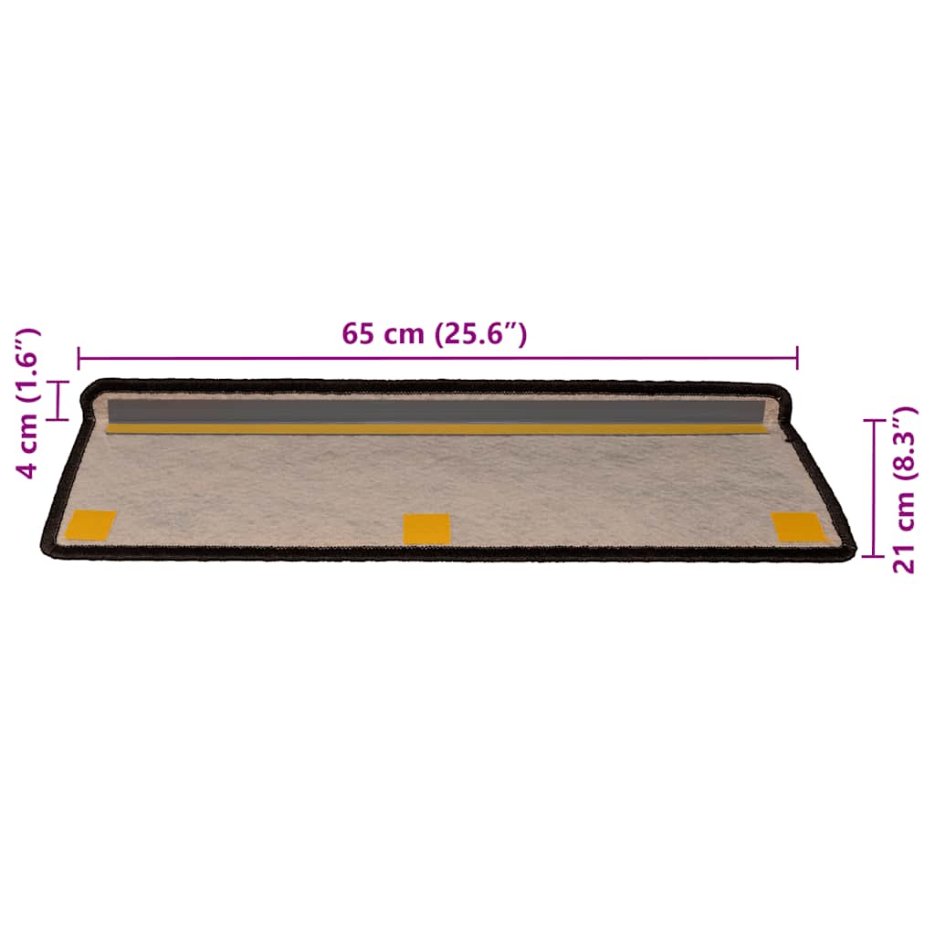 Tappeti Adesivi Scale Aspetto Sisal 30 pz 65x21x4 cm Antracite