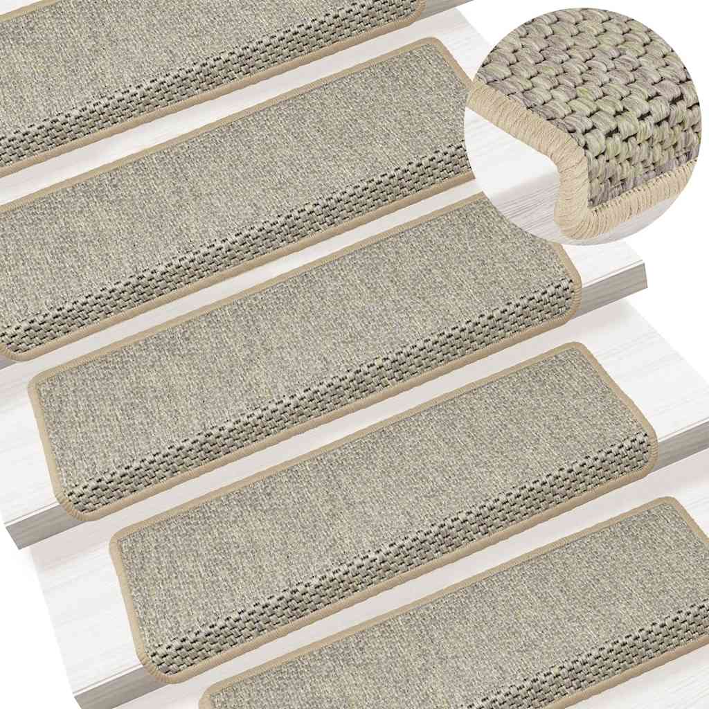 Tappeti Autoadesivi Scale Aspetto Sisal 30 pz 65x21x4 cm Verde Chiaro