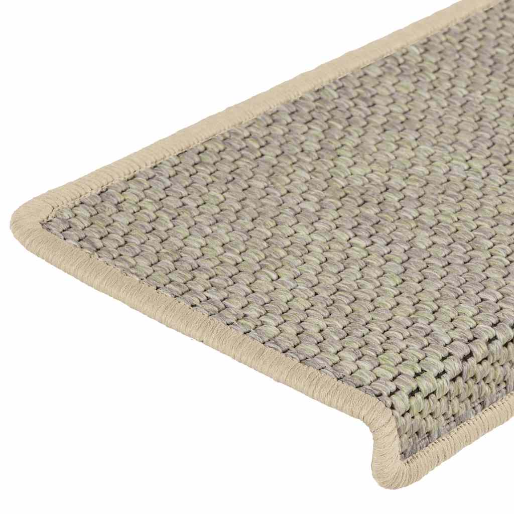 Tappeti Autoadesivi Scale Aspetto Sisal 30 pz 65x21x4 cm Verde Chiaro