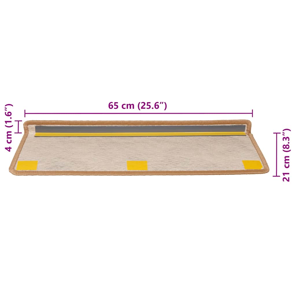 Tappeti Adesivi Scale Aspetto Sisal 30 pz 65x21x4 cm Sisal