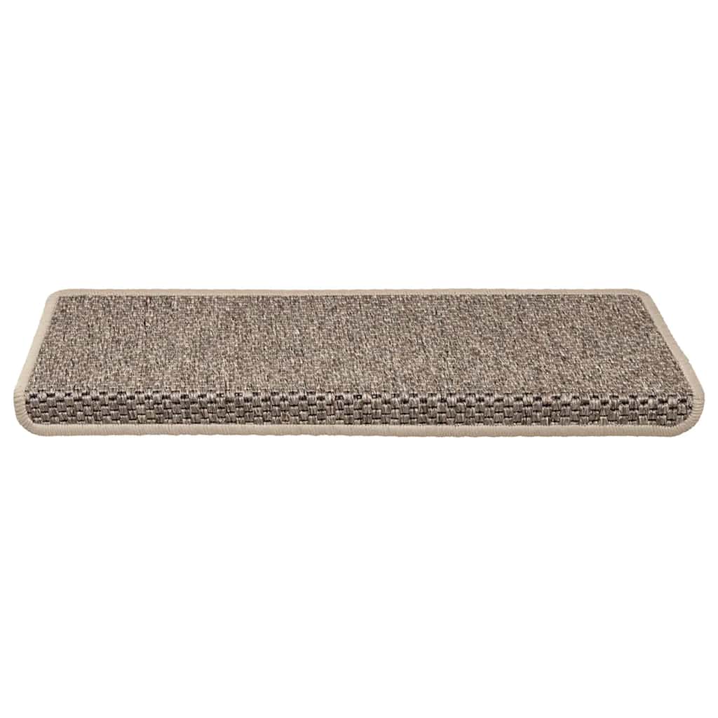 Tappeti Adesivi Scale Aspetto Sisal 30 pz 65x21x4cm Beige Scuro
