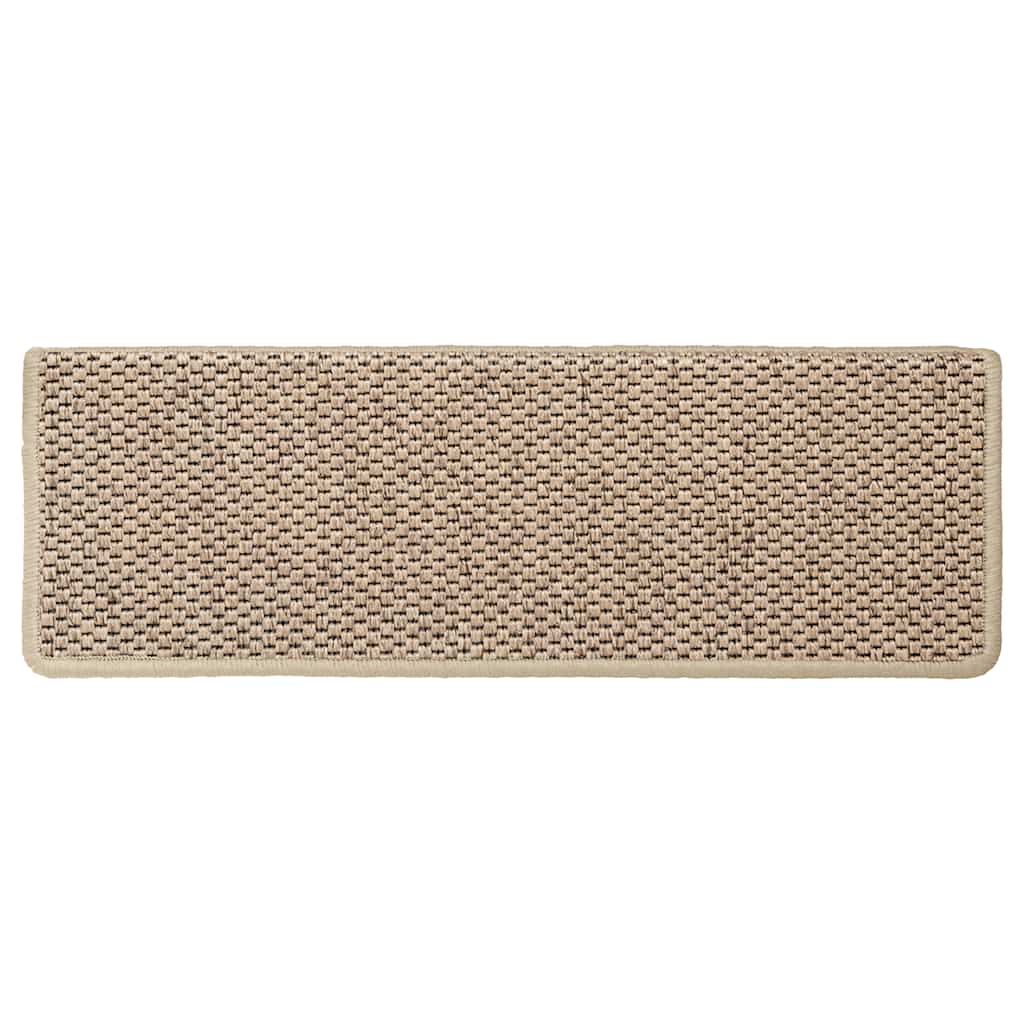 Tappeti Autoadesivi Scale Aspetto Sisal 30 pz 65x21x4 cm Sabbia