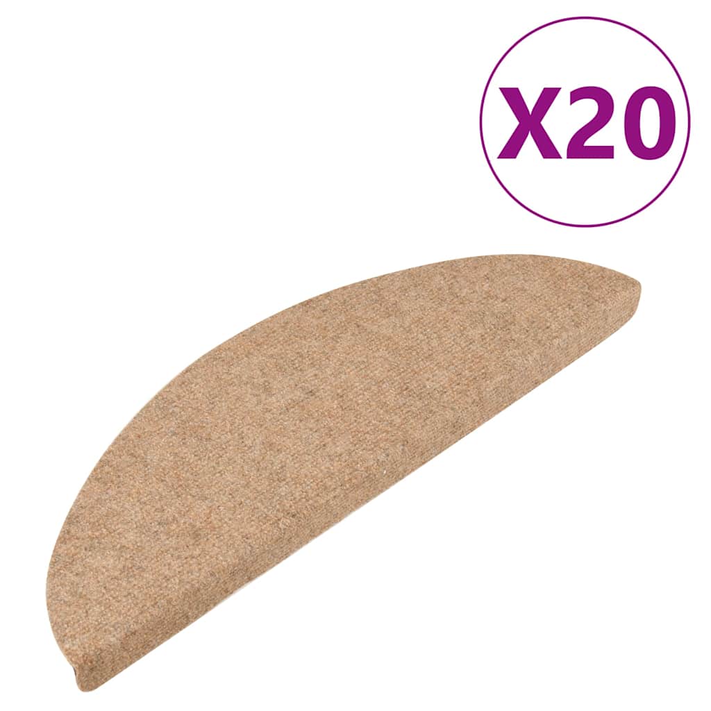 Tappetini Autoadesivi per Scale 20 pz Beige 56x17x3 cm