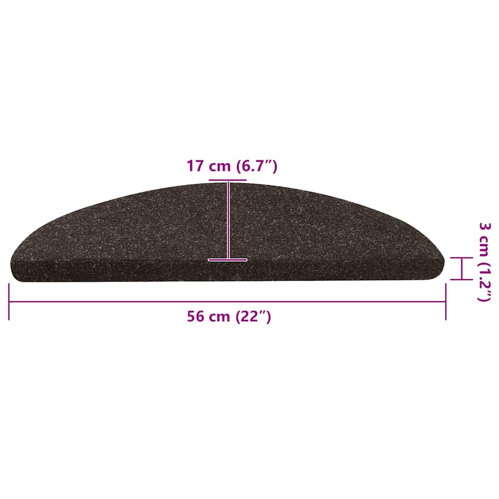 Tappetini Autoadesivi per Scale 30 pz Antracite 56x17x3 cm