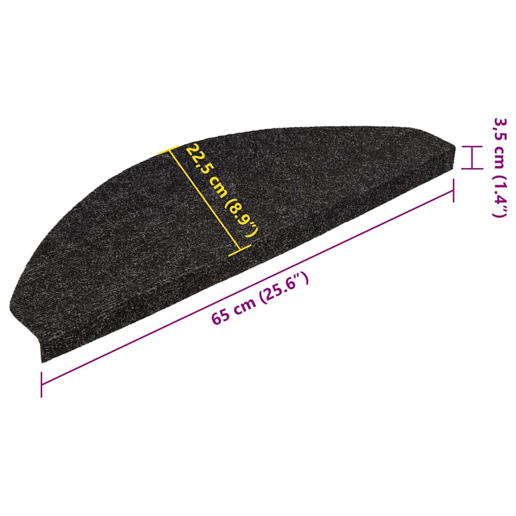 Tappetini Autoadesivi per Scale 20 pz Antracite 65x22,5x3,5 cm