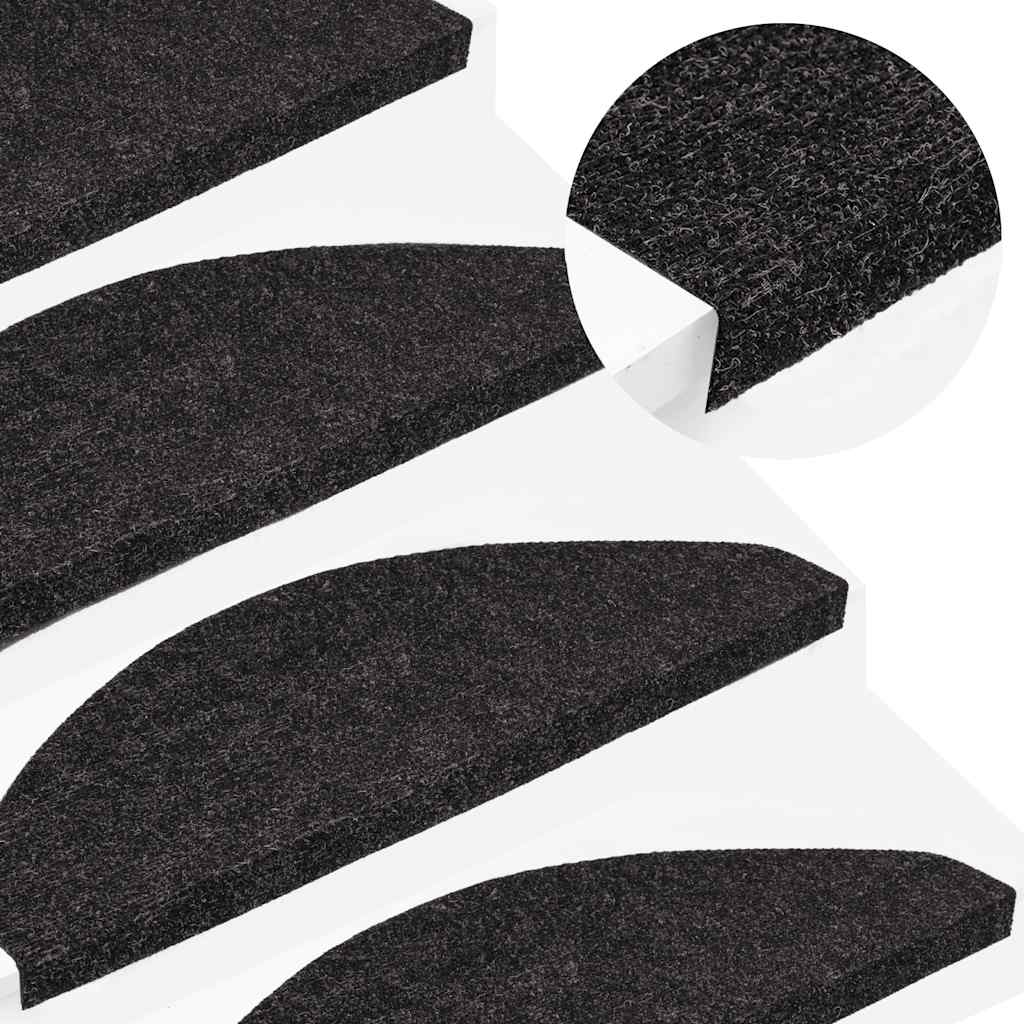 Tappetini Autoadesivi per Scale 30 pz Antracite 65x22,5x3,5 cm