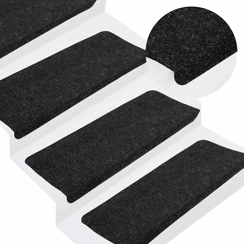 Tappetini Autoadesivi per Scale 30 pz Antracite 65x24,5x3,5 cm