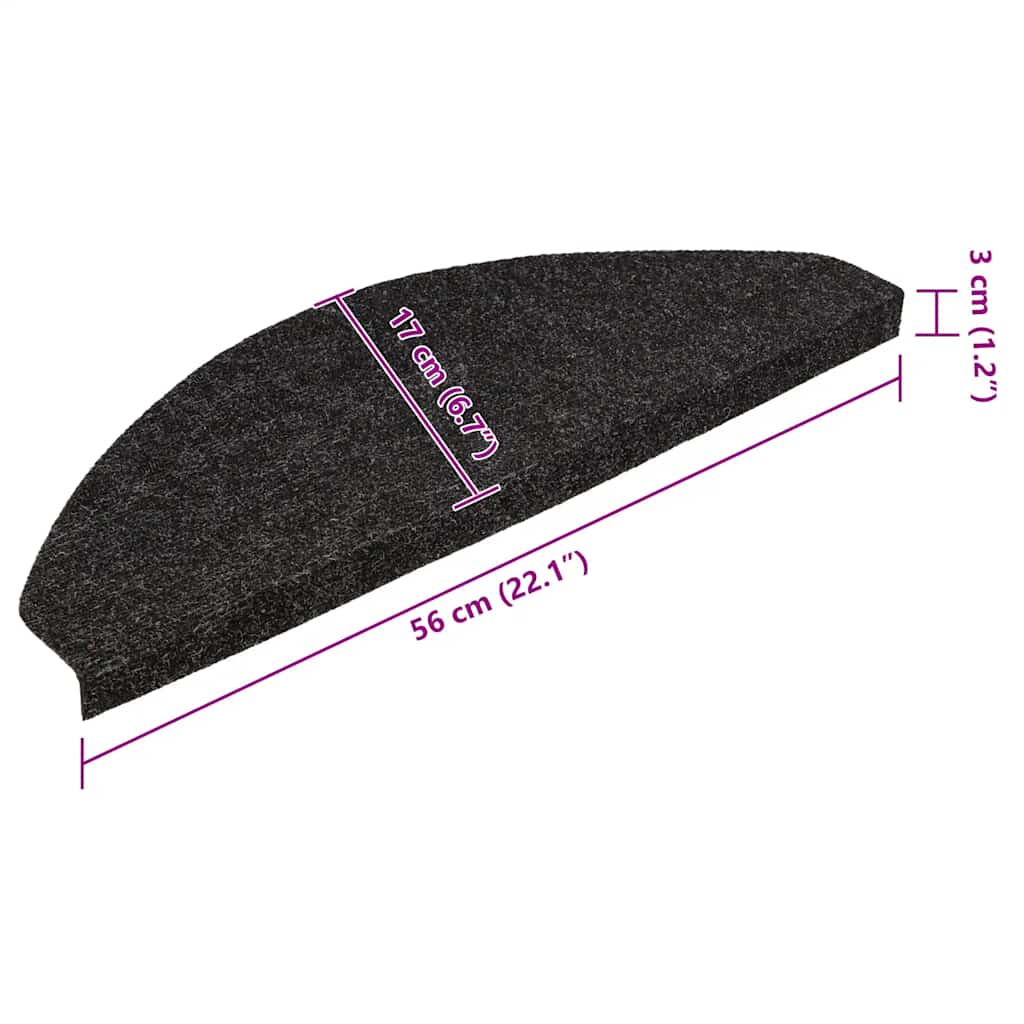 Tappetini Autoadesivi per Scale 30 pz Neri 56x17x3 cm