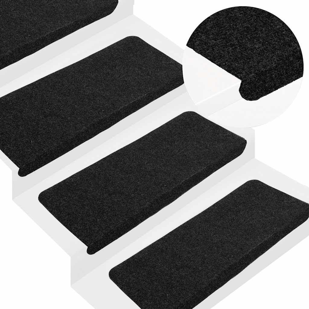 Tappetini Autoadesivi per Scale 30 pz Neri 65x24,5x3,5 cm