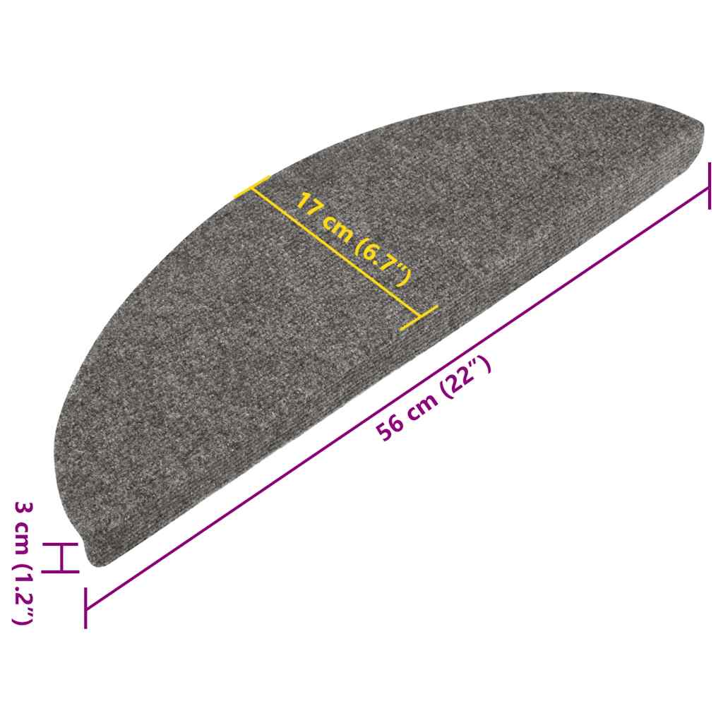 Tappetini Autoadesivi per Scale 30 pz Grigi 56x17x3 cm