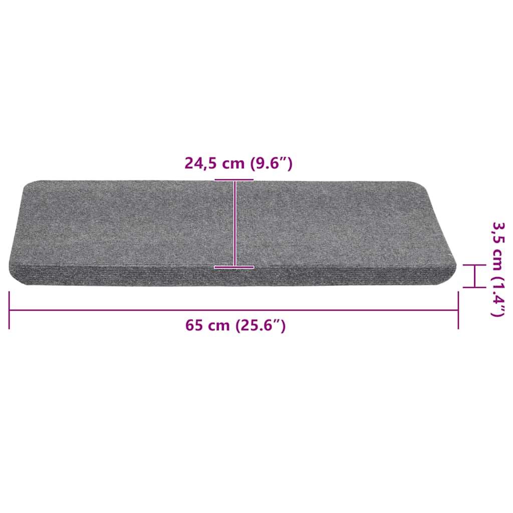Tappetini Autoadesivi per Scale 30 pz Grigi 65x24,5x3,5 cm