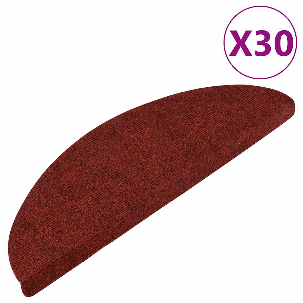 Tappetini Autoadesivi per Scale 30 pz Rossi 56x17x3 cm