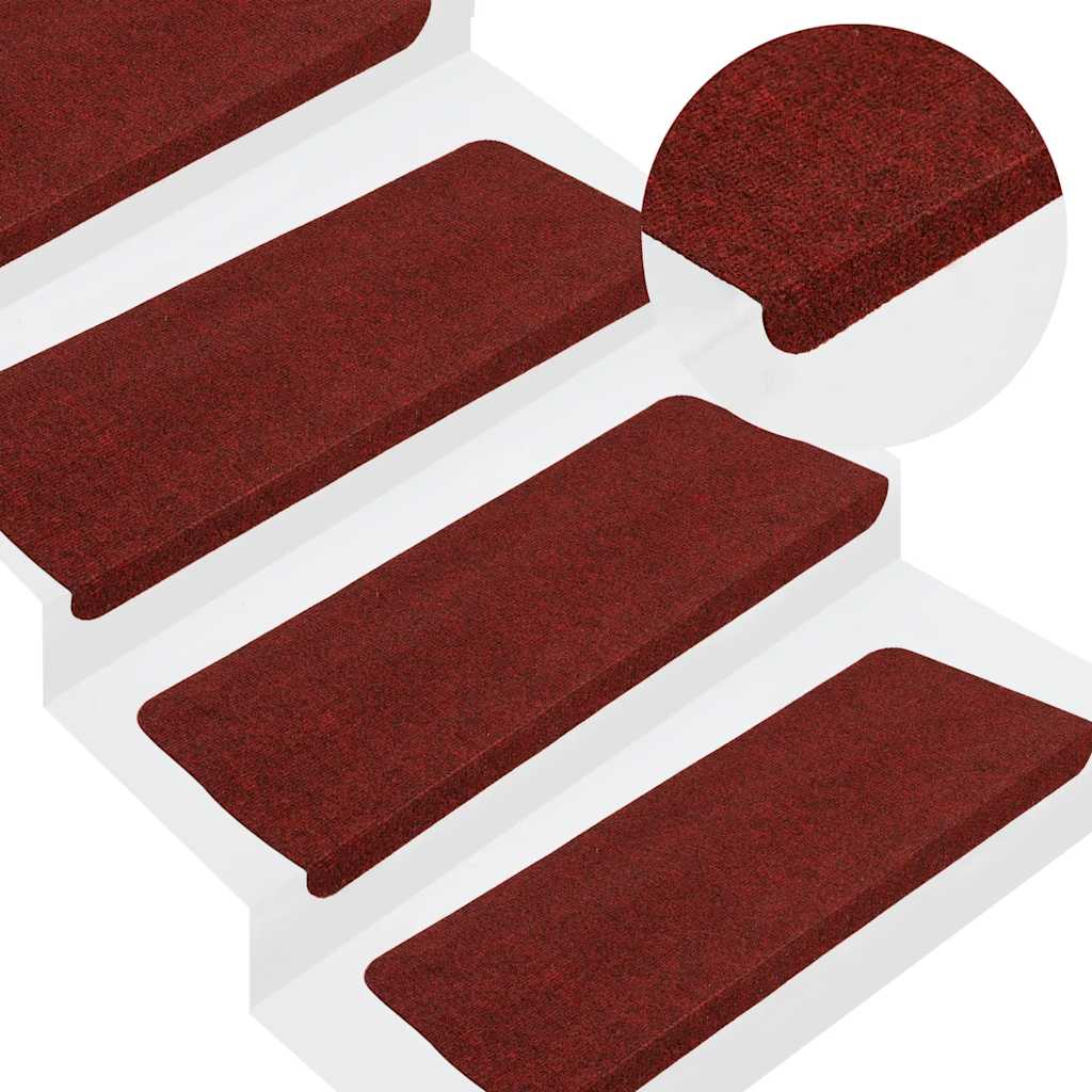 Tappetini Autoadesivi per Scale 30 pz Rossi 65x22,5x3,5 cm