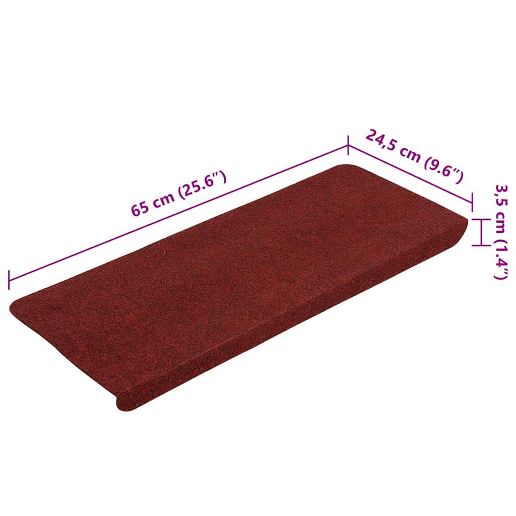 Tappetini Autoadesivi per Scale 30 pz Rossi 65x22,5x3,5 cm