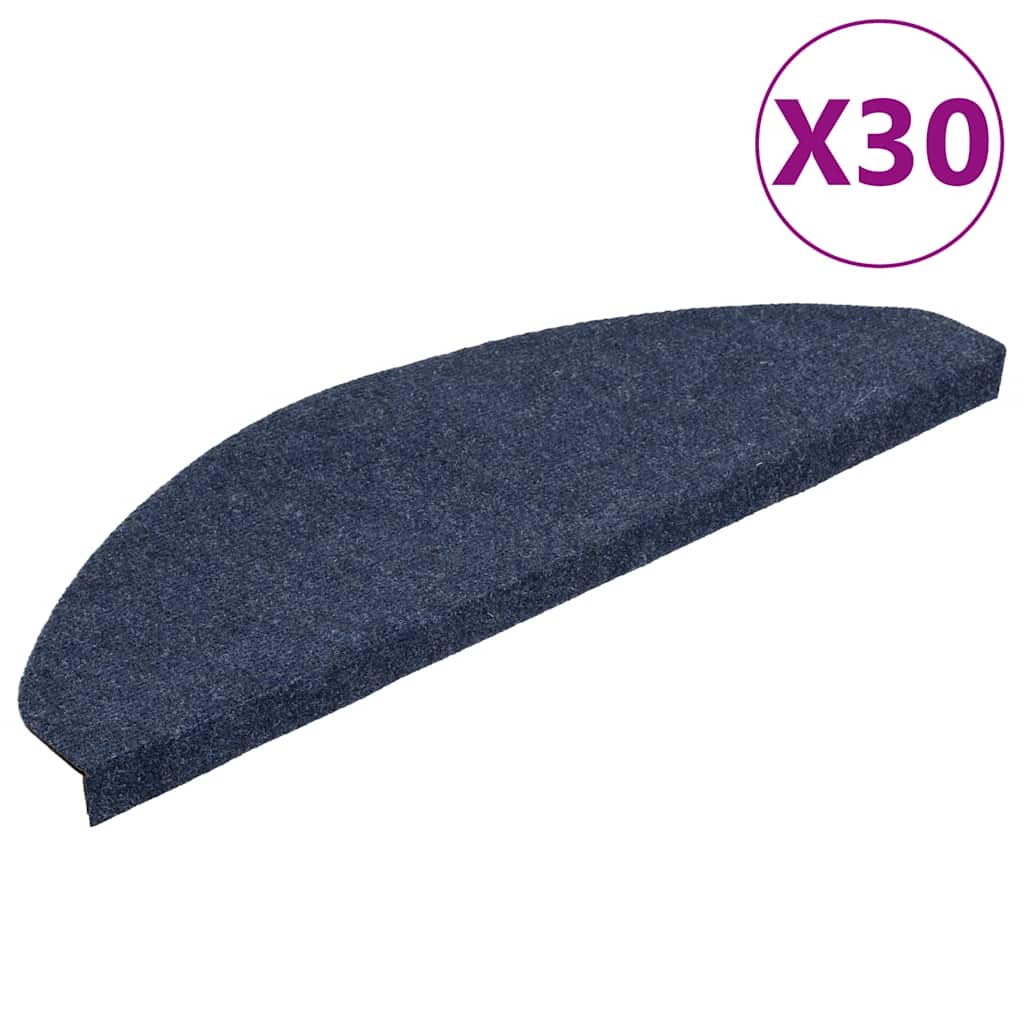 Tappetini Autoadesivi per Scale 30 pz Blu 65x22,5x3,5 cm