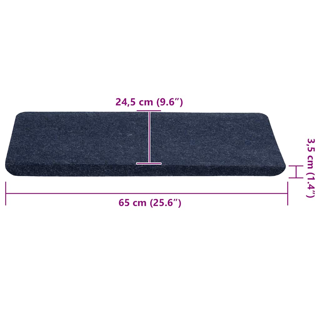 Tappetini Autoadesivi per Scale 30 pz Blu 65x24,5x3,5 cm