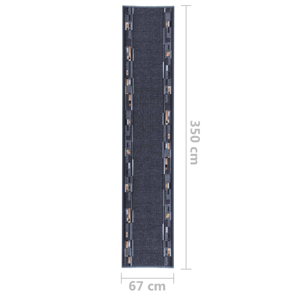 Tappeto Corsia Antracite 67x350 cm Antiscivolo