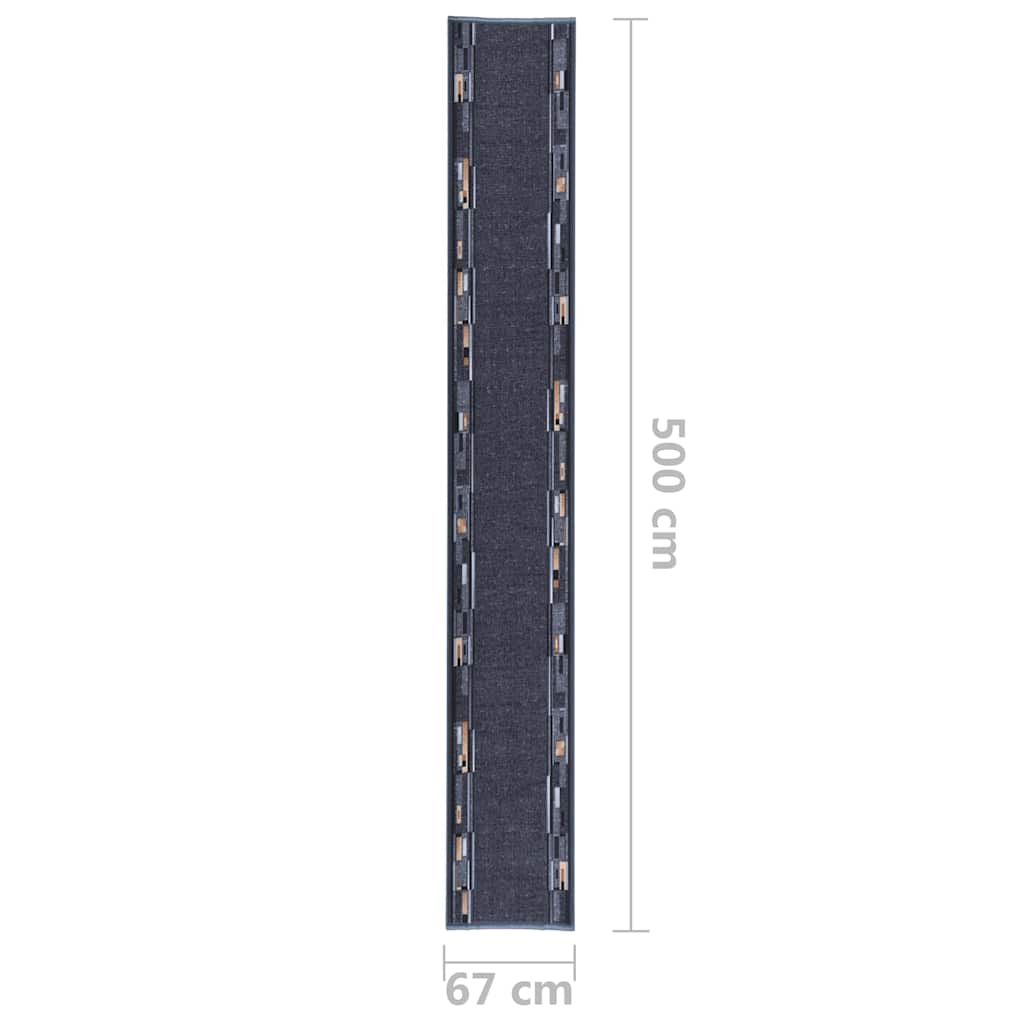 Tappeto Corsia Antracite 67x500 cm Antiscivolo