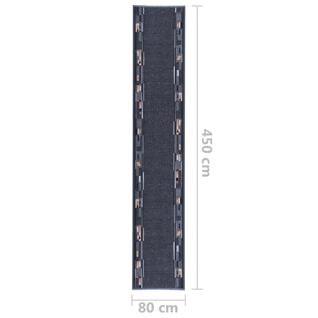 Tappeto Corsia Antracite 80x450 cm Antiscivolo