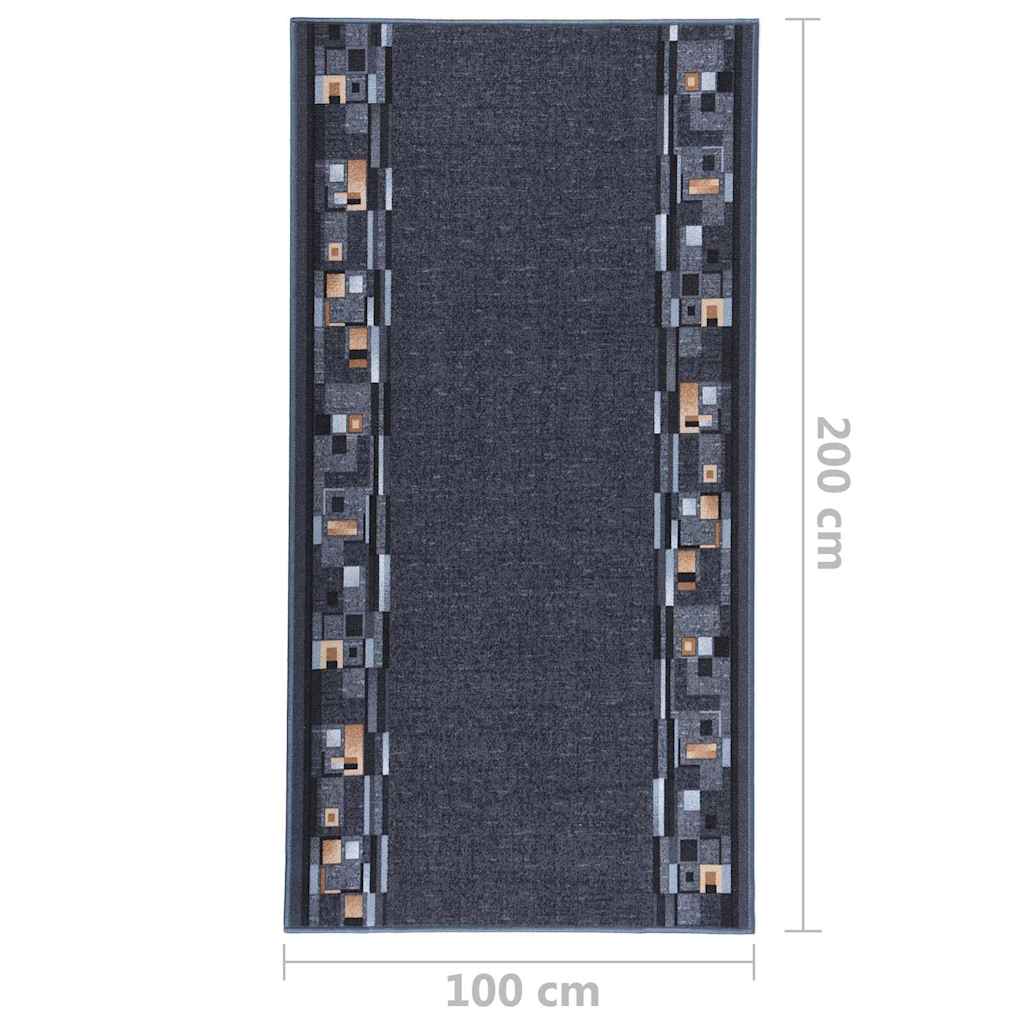 Tappeto Corsia Antracite 100x200 cm Antiscivolo