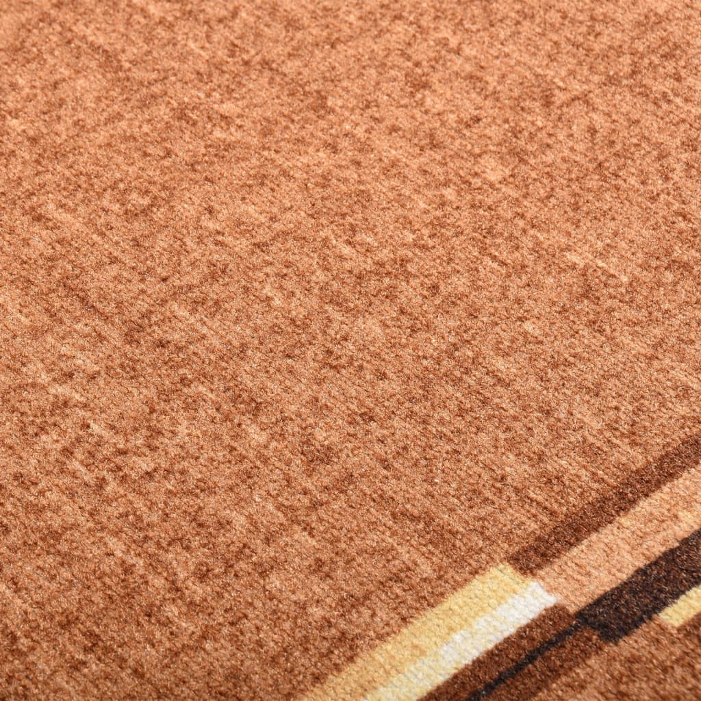 Tappeto Corsia Marrone 67x200 cm Antiscivolo