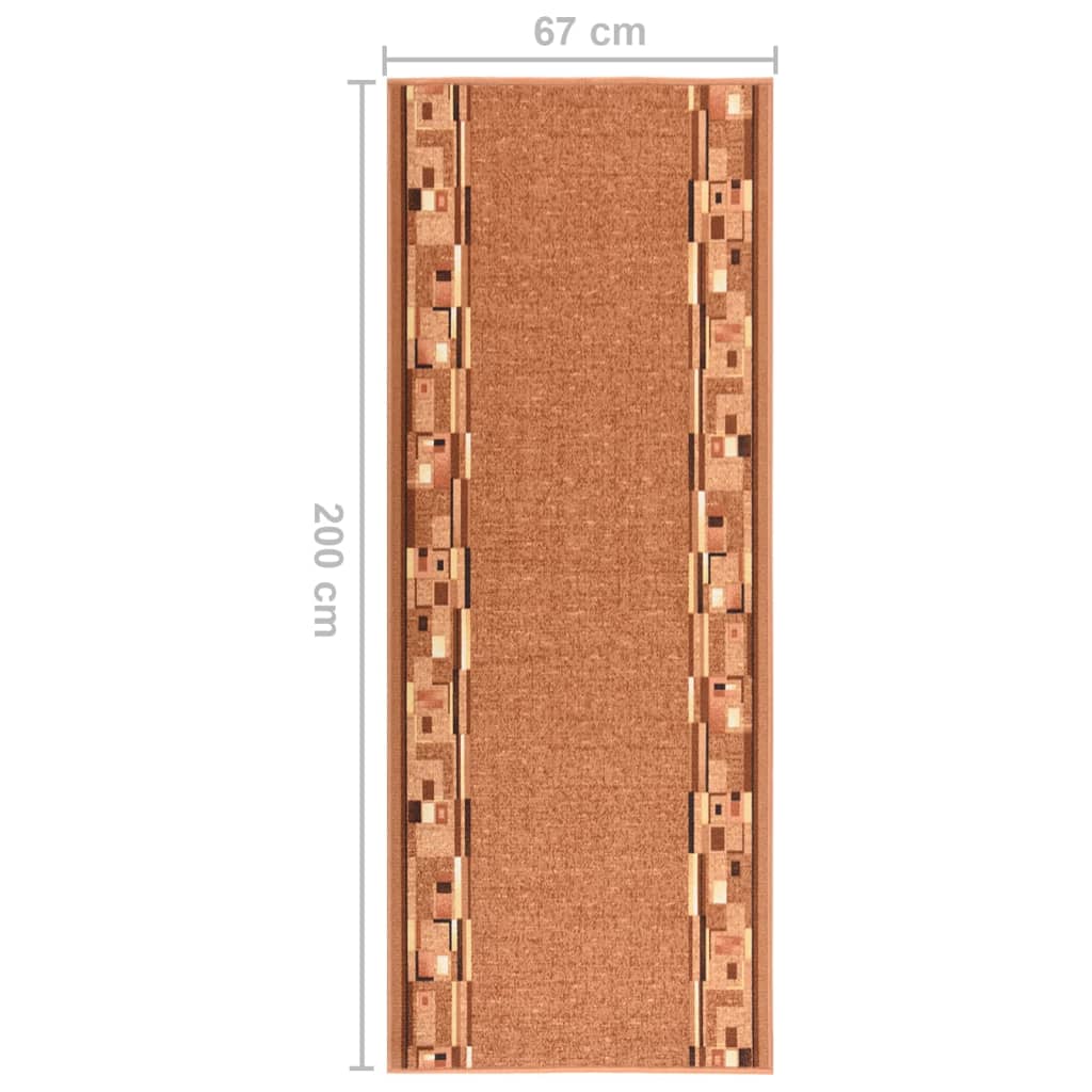Tappeto Corsia Marrone 67x200 cm Antiscivolo