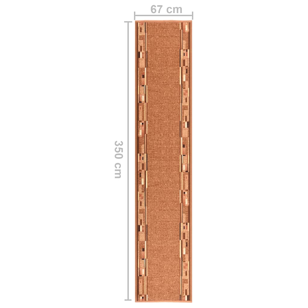 Tappeto Corsia Marrone 67x350 cm Antiscivolo