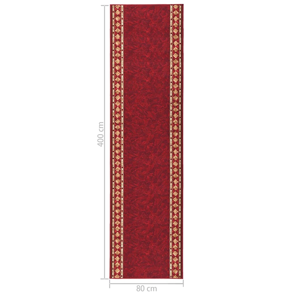 Tappeto Corsia Rosso 80x400 cm Antiscivolo