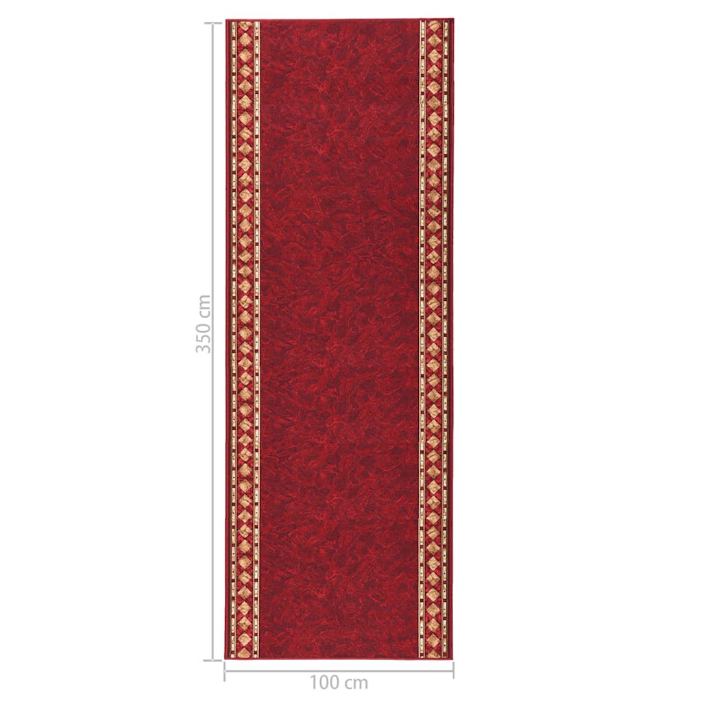 Tappeto Corsia Rosso 100x350 cm Antiscivolo